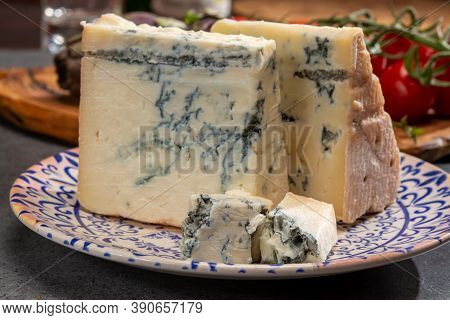 Cheese Collection, Italian Gorgonzola Cheese Made From Unskimmed Cow Milk In Piedmont And Lombardy