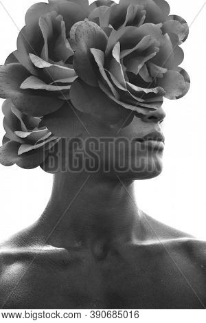 Creative portrait made by combining multiple photographs into a collage