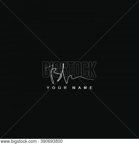 Signature Logo  B And H, Bh Initial Letter. Handwriting Calligraphic Signature Logodesign.