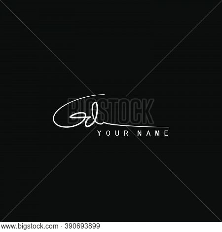 Signature Logo G And D, Gd Initial Letter. Handwriting Calligraphic Signature Logo Design.