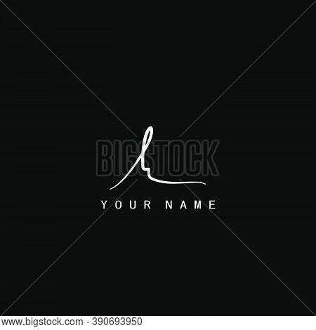 Signature Logo H Initial Letter. Handwriting Calligraphic Signature Logo Design.