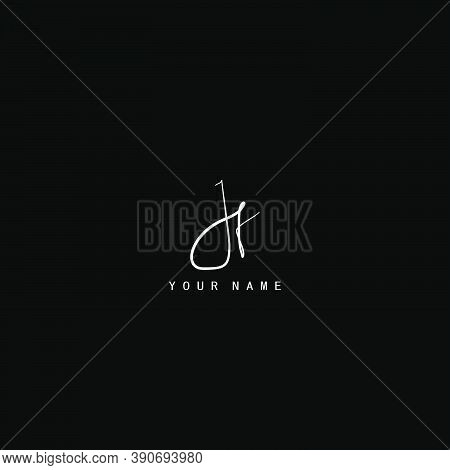 Signature Logo  J And F, Jf Initial Letter. Handwriting Calligraphic Signature Logo Design.