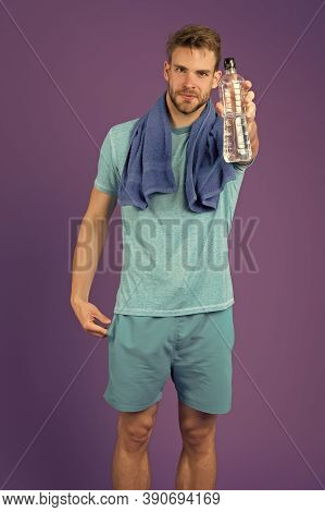 Maintains The Balance Of Water In Body. Drink Water. Concept Of Health Care. Bottle With Refreshment