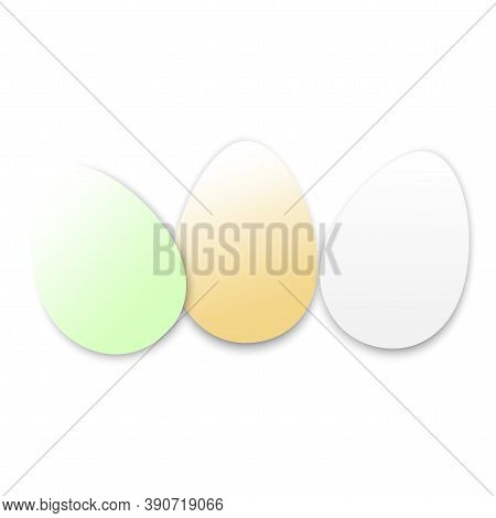 Vector Illustration Of Easter Eggs. Cartoon Mock-up Of Three Chicken Eggs. Stock Image.