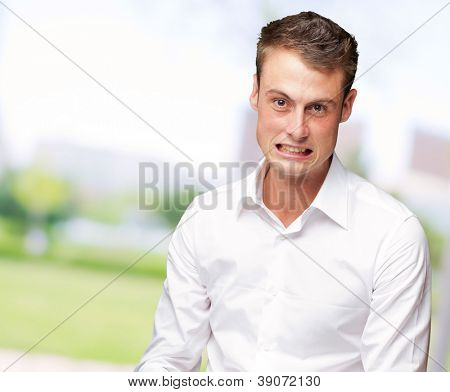 Portrait Of A Frustrated Young Man Casually Dressed