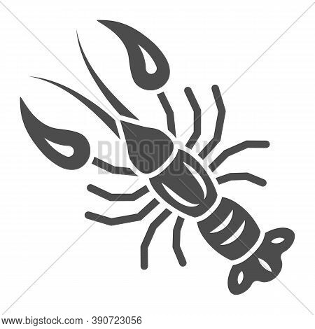 Boiled Crayfish For Beer Festival Solid Icon, Oktoberfest Concept, Well-done Crayfish Sign On White 