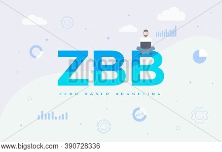 Zero Based Budgeting With Zbb Abbreviation Acronym Business Concept. Flat Vector Illustration Isolat