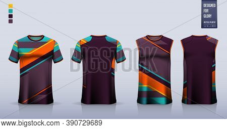 T-shirt Mockup, Sport Shirt Template Design For Soccer Jersey, Football Kit. Tank Top For Basketball