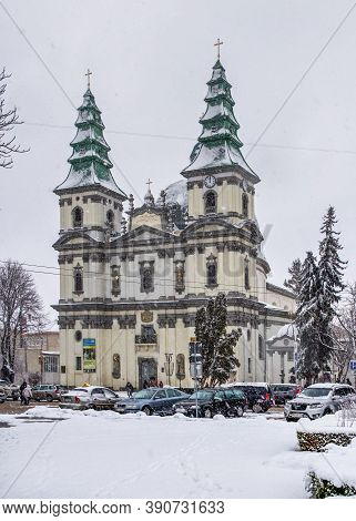 Snowy Winter Morning In Ternopil, Ukraine