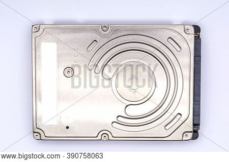 Close Up Of Internal Hard Disk Drive Or Hdd Of Laptop Isolated On White Background.