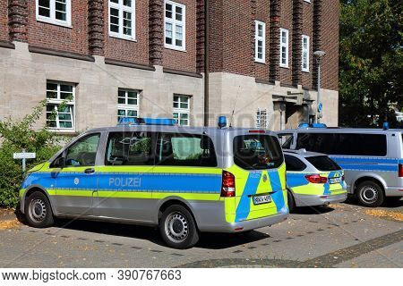 Bochum, Germany - September 17, 2020: German Police Vehicle Parked In Bochum. North Rhine-westphalia
