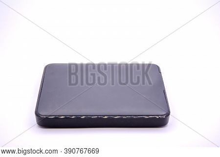 Hdd - Grey Portable External Hard Disk Drive Isolated On White Background. External Hard Disk Drives