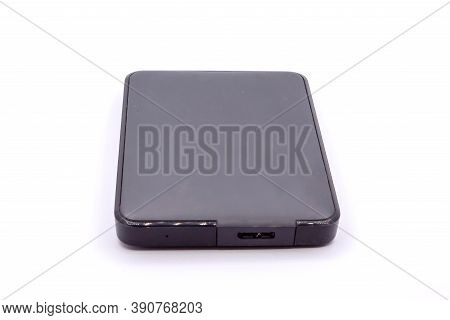 Hdd - Grey Portable External Hard Disk Drive Isolated On White Background. External Hard Disk Drives