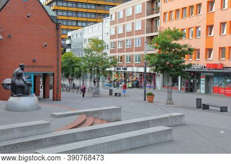 Gelsenkirchen, Germany - September 17, 2020: People Visit Ahstrasse, A City Street In Gelsenkirchen,