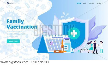 Family Immunization Concept
Flat Vector Illustration For Website, Landing Page, Banner, Hero Image. 