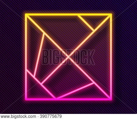 Glowing Neon Line Rubik Cube Icon Isolated On Black Background. Mechanical Puzzle Toy. Rubiks Cube 3