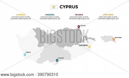 Cyprus Vector Map Infographic Template. Slide Presentation. Global Business Marketing Concept. Color