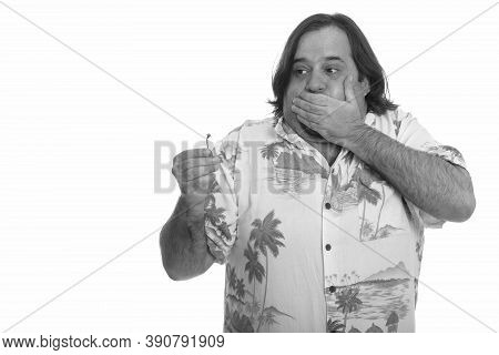 Fat Caucasian Man Eating Chili Pepper Looking Nauseous