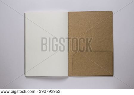 A Blank Book On White Background Stock Photo