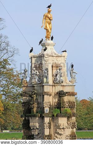 Diana Memorial Fountain, Bushy Park, 2020. It Is A Seventeenth-century Statue Ensemble And Water Fea