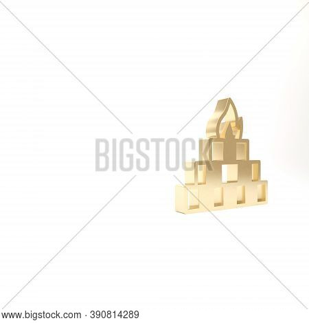 Gold Yagna Icon Isolated On White Background. 3d Illustration 3d Render