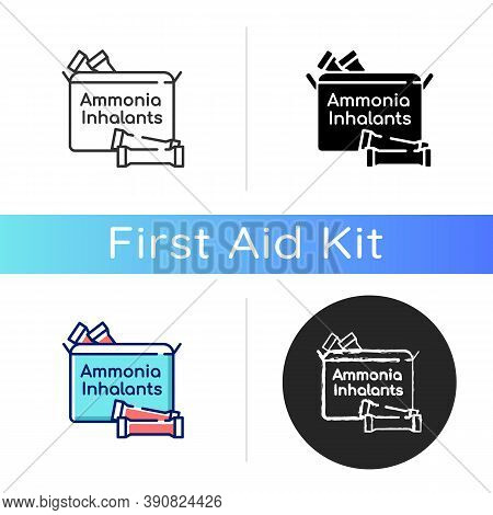 Ammonia Inhalants Icon. Smelling Salts Or Respiratory Problem. Flu Treatment. Powder For Nasal Inhal