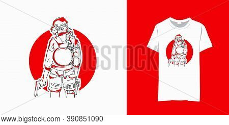 Girl Battleground Soldier T Shirt Design For Apparel And Clothing Business