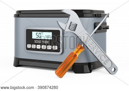 Repair And Service Of Sous Vide Machine, 3d Rendering Isolated On White Background