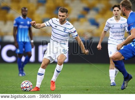 Kyiv, Ukraine - September 29, 2020: Oleksandr Karavaev Of Dynamo Kyiv In Action During The Uefa Cham
