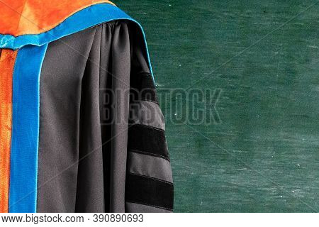 Phd Graduate In Black Gown University Degree