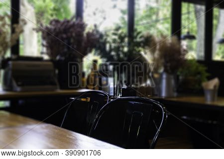 Clean Coffee Shop Furniture Set, Stock Photo