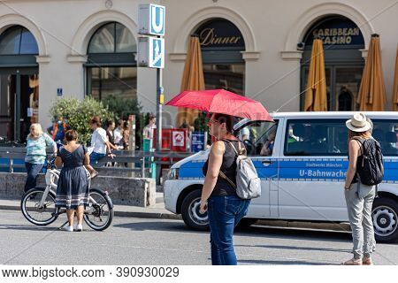 Demonstration In Odeansplatz, Munich, Germany On The 12.09.2020, Protest Against Corona Regulations 