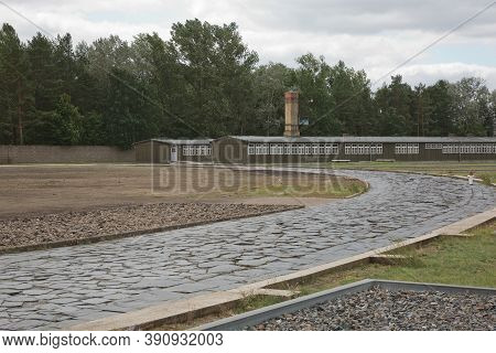 Remains Of Jewish Barracks In Sachsenhausen Nazi Camp. About 200,000 People Passed Through Sachsenha