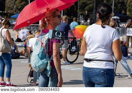 Demonstration In Theresienwiese, Munich, Germany On The 12.09.2020, Protest Against Corona Regulatio