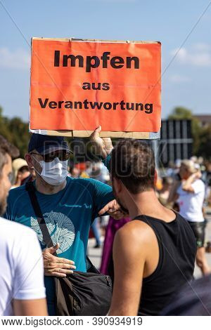 Demonstration In Theresienwiese, Munich, Germany On The 12.09.2020, Protest Against Corona Regulatio