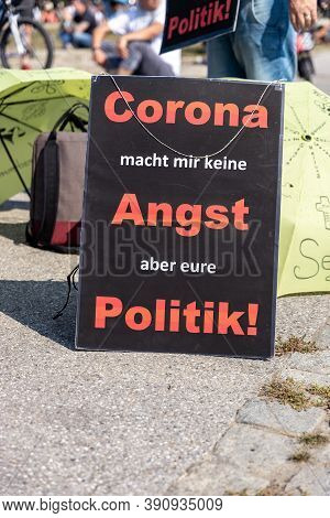 Demonstration In Theresienwiese, Munich, Germany On The 12.09.2020, Protest Against Corona Regulatio
