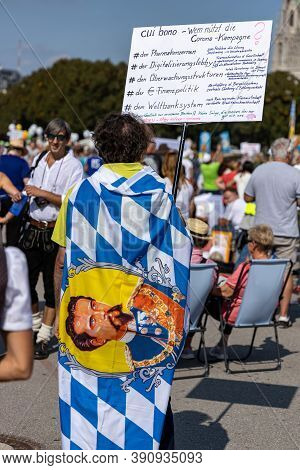 Demonstration In Theresienwiese, Munich, Germany On The 12.09.2020, Protest Against Corona Regulatio