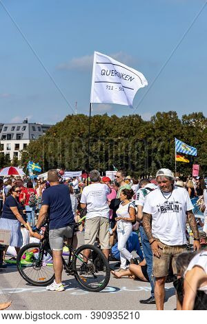 Demonstration In Theresienwiese, Munich, Germany On The 12.09.2020, Protest Against Corona Regulatio