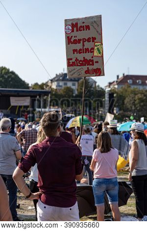 Demonstration In Theresienwiese, Munich, Germany On The 12.09.2020, Protest Against Corona Regulatio