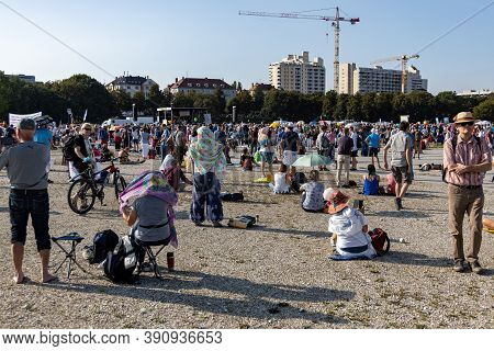 Demonstration In Theresienwiese, Munich, Germany On The 12.09.2020, Protest Against Corona Regulatio