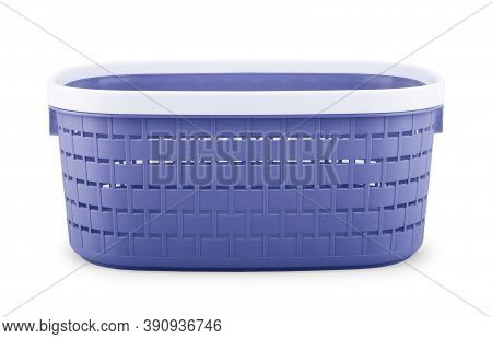 Empty Wicker Basket On Isolated White Backgrounds