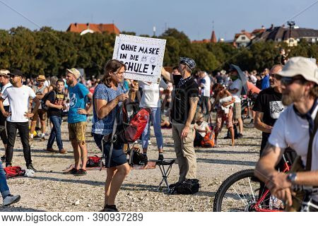 Demonstration In Theresienwiese, Munich, Germany On The 12.09.2020, Protest Against Corona Regulatio