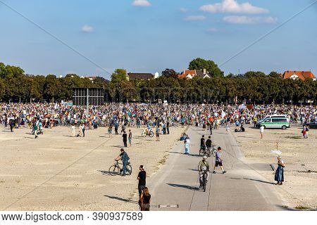 Demonstration In Theresienwiese, Munich, Germany On The 12.09.2020, Protest Against Corona Regulatio
