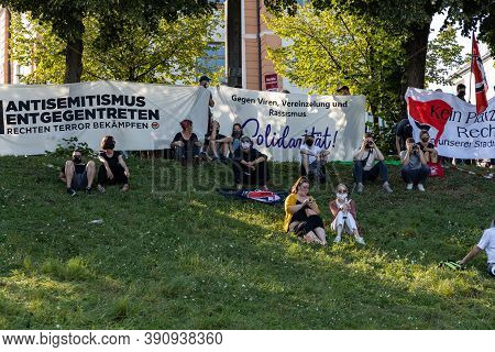 Demonstration In Theresienwiese, Munich, Germany On The 12.09.2020, Protest Against Corona Regulatio