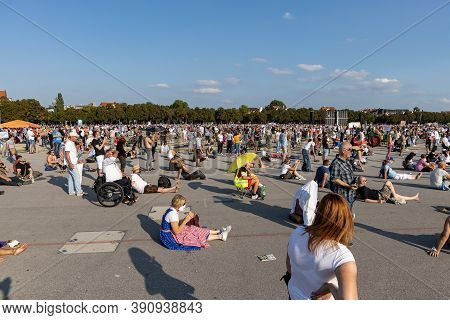 Demonstration In Theresienwiese, Munich, Germany On The 12.09.2020, Protest Against Corona Regulatio