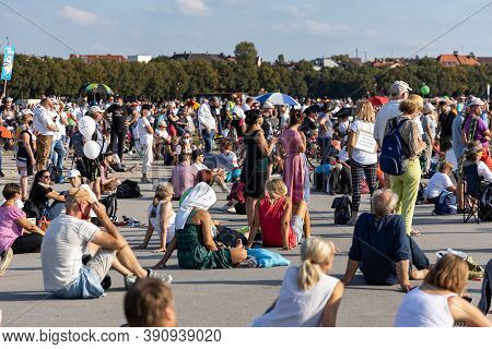 Demonstration In Theresienwiese, Munich, Germany On The 12.09.2020, Protest Against Corona Regulatio