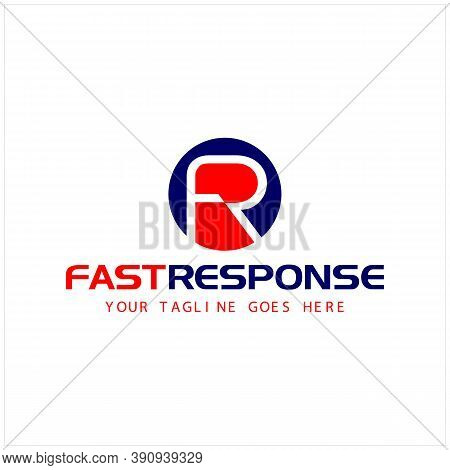 Simple Initial F R Isolated With Circle And Letter Fast Response For Delivery Company Logo Design In