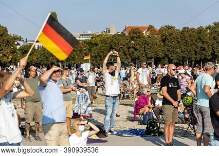Demonstration In Theresienwiese, Munich, Germany On The 12.09.2020, Protest Against Corona Regulatio