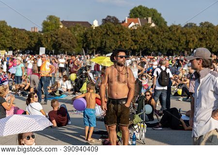 Demonstration In Theresienwiese, Munich, Germany On The 12.09.2020, Protest Against Corona Regulatio