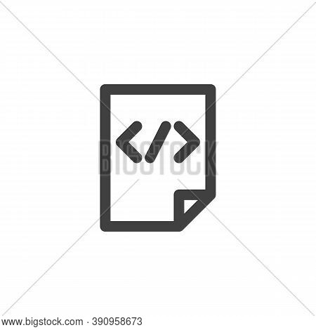 Code File Document Line Icon. Linear Style Sign For Mobile Concept And Web Design. Document Programm